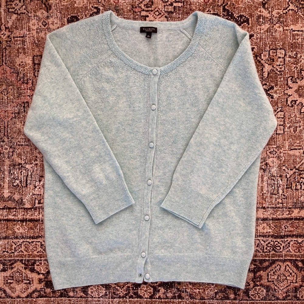 TALBOTS super soft beaded cardigan